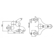 Смеситель для ванны бронза, ручка Swarovski Cezares Vintage VINTAGE-VDM-02-Sw