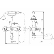 Смеситель для ванны бронза Cezares Atlantis-Nostalgia ATLANTIS-NOSTALGIA-VDF2-02