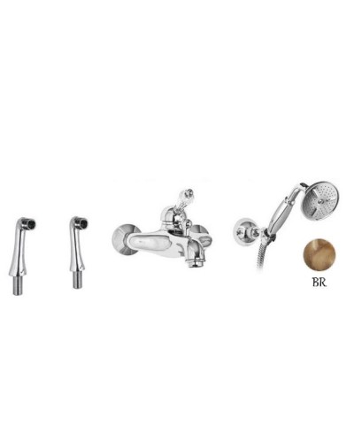 Смеситель на борт ванны бронза, ручка Swarovski Cezares Vintage VINTAGE-PBVM-02-Sw