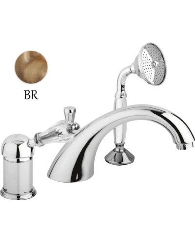 Смеситель на борт ванны бронза, ручка Swarovski Cezares Vintage VINTAGE-BVDM-02-Sw