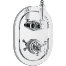 Встраиваемый термостат для ванны на 2 выхода с девиатором  хром, ручка Swarovski Cezares Vintage VINTAGE-VDIM2-T-01-Sw