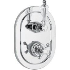 Встраиваемый термостат для ванны на 2 выхода с девиатором  хром, ручка Swarovski Cezares Vintage VINTAGE-VDIM2-T-01-Sw