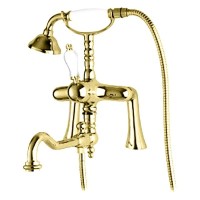 Смеситель на борт ванны с поворотным изливом золото 24 карата Cezares Venezia VENEZIA-PBV2-03/24-Bi