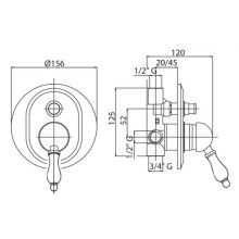 Смеситель для ванны золото 24 карата Cezares Venezia VENEZIA-VDIM-03/24-Bi
