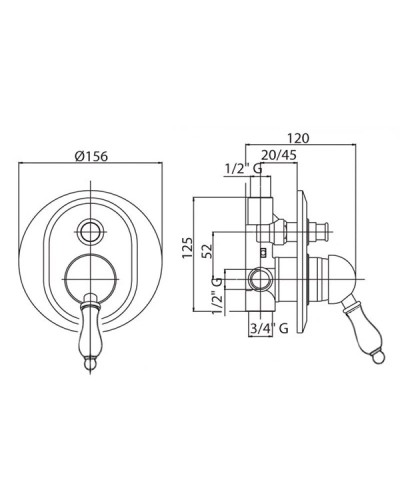 Смеситель для ванны золото 24 карата Cezares Venezia VENEZIA-VDIM-03/24-Bi