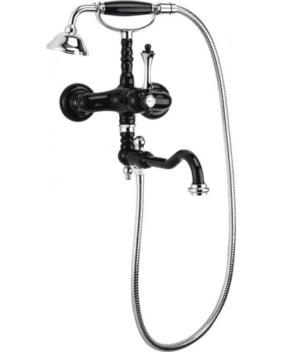 Смеситель для ванны nero lucido/cromo, ручка nero lucido/cromo Cezares Margot MARGOT-VDFM2-NLC