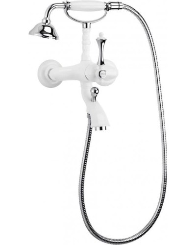 Смеситель для ванны bianco lucido/cromo, ручка bianco lucido/cromo Cezares Margot MARGOT-VDM-BLC