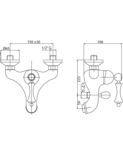 Смеситель на борт ванны с ручным душем золото 24 карат, ручка золото 24 карат Cezares Margot MARGOT-PBVM-03/24-M