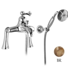 Смеситель на борт ванны с ручным душем бронза, ручка бронза Cezares Margot MARGOT-PBVM-02-M