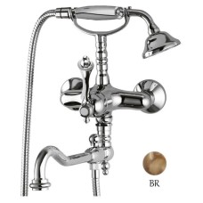 Смеситель на борт ванны с ручным душем бронза, ручка бронза Cezares Margot MARGOT-PBV2-02-M