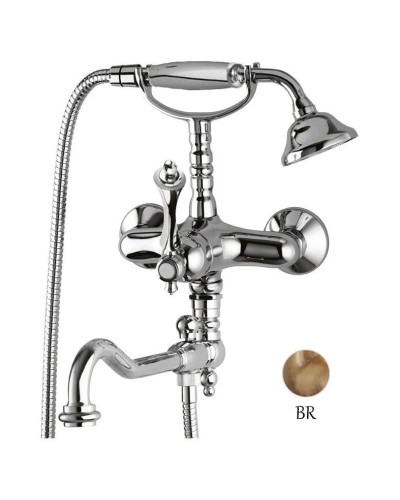 Смеситель на борт ванны с ручным душем бронза, ручка бронза Cezares Margot MARGOT-PBV2-02-M