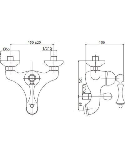 Смеситель на борт ванны с ручным душем бронза, ручка белая Cezares Margot MARGOT-PBVM-02-Bi