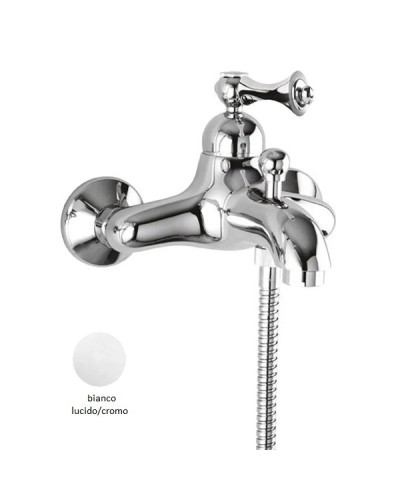 Смеситель для ванны bianco lucido/cromo, ручка bianco lucido/cromo Cezares Margot MARGOT-VM-BLC