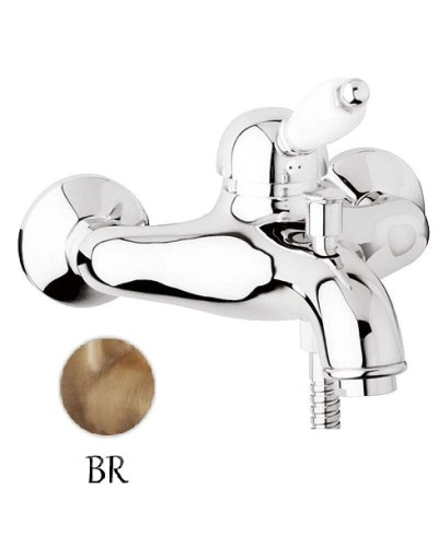 Смеситель для ванны бронза, ручка белая Cezares Elite ELITE-VM-02-Bi