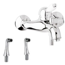 Смеситель на борт ванны хром, ручка белая Cezares Elite ELITE-PBVM-01-Bi