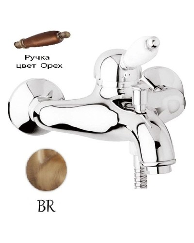 Смеситель для ванны бронза, ручка орех Cezares Elite ELITE-VM-02-Nc