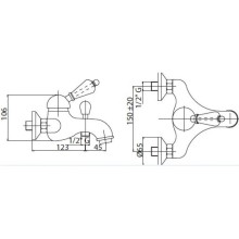 Смеситель на борт ванны золото 24 карат, ручка белая Cezares Elite ELITE-PBVM-03/24-Bi