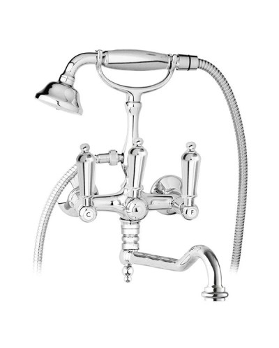 Смеситель для ванны с ручным душем хром, ручки металл Cezares First FIRST-VDF-01-M