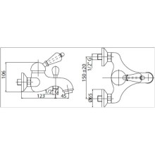 Смеситель для ванны хром, ручка металл Cezares Elite ELITE-VM-01-M