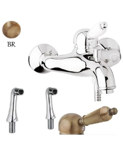 Смеситель на борт ванны бронза, ручка металл Cezares Elite ELITE-PBVM-02-M