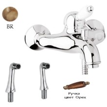 Смеситель на борт ванны бронза, ручка орех Cezares Elite ELITE-PBVM-02-Nc