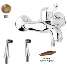 Смеситель на борт ванны бронза, ручка орех Cezares Elite ELITE-PBVM-02-Nc