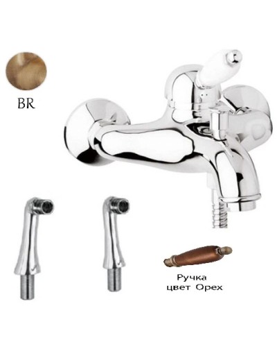 Смеситель на борт ванны бронза, ручка орех Cezares Elite ELITE-PBVM-02-Nc