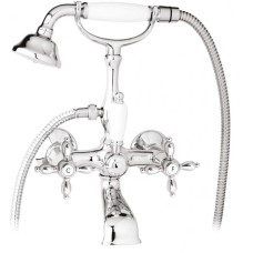 Смеситель для ванны с ручным душем хром, ручки хром Cezares Nostalgia NOSTALGIA-VD-01
