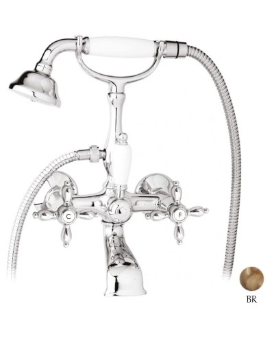 Смеситель для ванны с ручным душем бронза, ручки бронза Cezares Nostalgia NOSTALGIA-VD-02