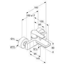 Смеситель для ванны Kludi Zenta SL 486700565 Хром
