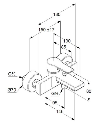 Смеситель для ванны Kludi Zenta SL 486700565 Хром