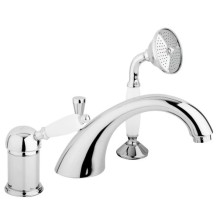 Смеситель на борт ванны хром, ручка белая Cezares Elite ELITE-BVDM-01-Bi