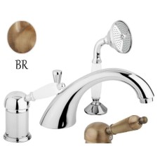 Смеситель на борт ванны бронза, ручка металл Cezares Elite ELITE-BVDM-02-M