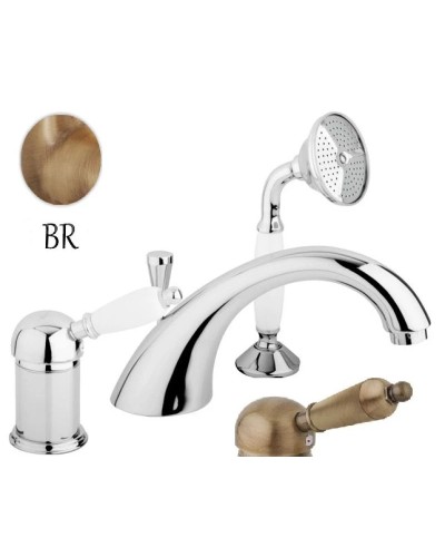 Смеситель на борт ванны бронза, ручка металл Cezares Elite ELITE-BVDM-02-M