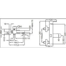 Смеситель для ванны хром, ручка хром Cezares Levico LEVICO-VM-01-Cr