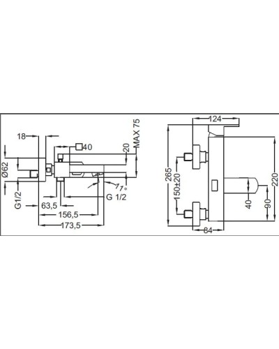 Смеситель для ванны хром, ручка хром Cezares Levico LEVICO-VM-01-Cr