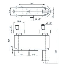 Смеситель для ванны сатин, ручка сатин Cezares Butterfly BUTTERFLY-VM-04