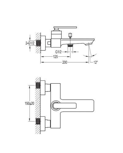 Смеситель для ванны Cezares City CITY-F-VD-01