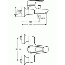 Смеситель для ванны Ideal Standard Ceramix Blue B9490AA Хром