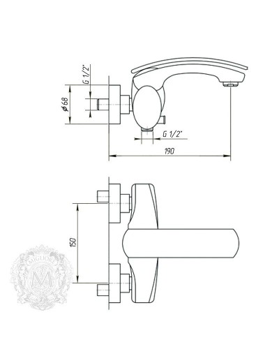 Смеситель для ванны Migliore Flo ML.FLO-7008.CR