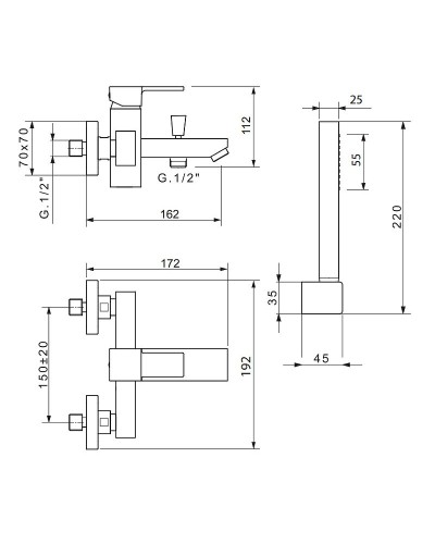 Смеситель для ванны Migliore Kvant 18770 Хром