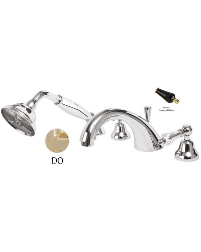 Смеситель на борт ванны золото 24 карат, ручки Swarovski Nero Cezares Diamond DIAMOND-BVD-03/24-Sw-N