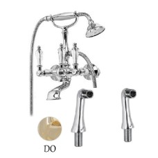 Смеситель на борт ванны с ручным душем золото 24 карат, ручки Swarovski Cezares Diamond DIAMOND-PBV-03/24-Sw