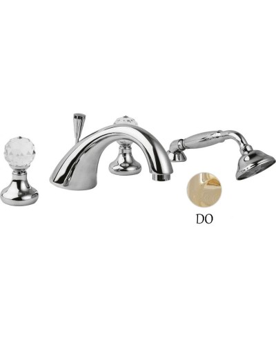 Смеситель на борт ванны золото 24 карата, ручки Swarovski Cezares Atlantis ATLANTIS-BVD-03/24-Sw