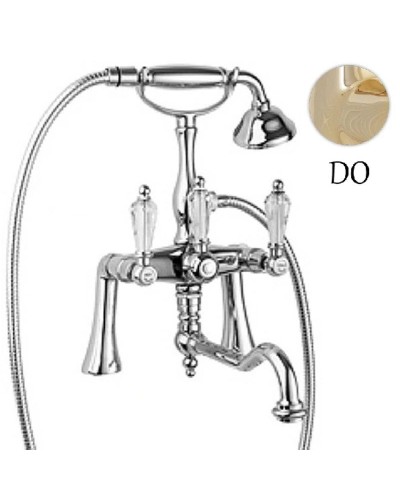 Смеситель на борт ванны с ручным душем золото 24 карат, ручки Swarovski Cezares Diamond DIAMOND-PBV2-03/24-Sw