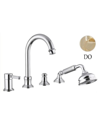 Смеситель на борт ванны золото 24 карата Cezares Olimp OLIMP-BVDM-03/24-L