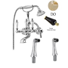 Смеситель на борт ванны с ручным душем золото 24 карат, ручки Swarovski Nero Cezares Diamond DIAMOND-PBV-03/24-Sw-N