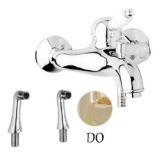 Смеситель на борт ванны золото 24 карат, ручка белая Cezares Elite ELITE-PBVM-03/24-Bi