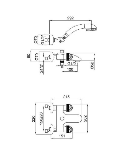 Смеситель для ванны Migliore Axo 18485 Хром