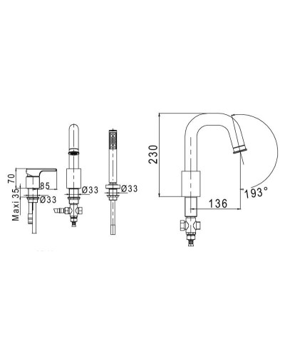 Смеситель на борт ванны Jacob Delafon Singulier E10873-CP